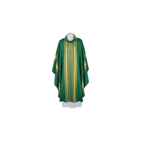 Chasuble brodée verte, bordée d'or (45)