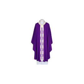 Chasuble brodée violette, bande étroite moderne (47)