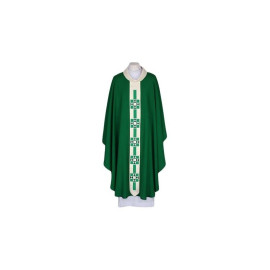 Chasuble brodée verte, bande étroite moderne (48)