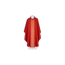Chasuble brodée rouge - ceinture tissée et élégante (53)