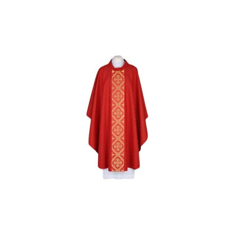 Chasuble brodée rouge - ceinture tissée et élégante (53)