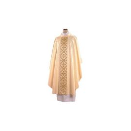 Chasuble brodée écrue - ceinture tissée et élégante (54)