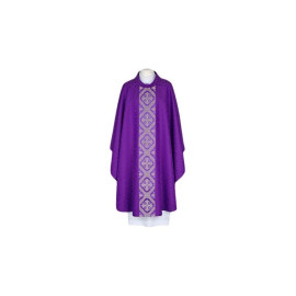 Chasuble brodée pourpre - ceinture tissée et élégante (55)