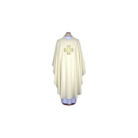 Chasuble brodée écru - croix (58)