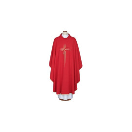 Chasuble brodée rouge - croix (75)