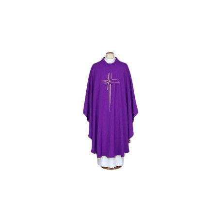 Chasuble brodée violet - croix (76)