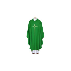 Chasuble brodée verte - croix (77)
