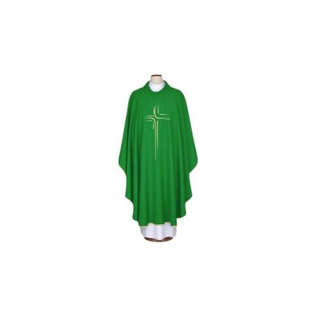 Chasuble brodée verte - croix (77)