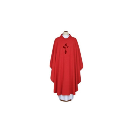 Chasuble brodée rouge - Croix (79)
