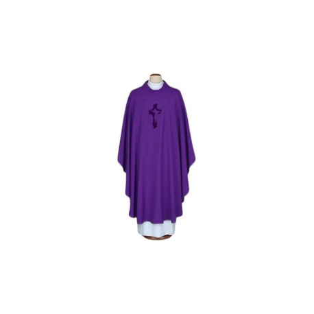 Chasuble brodée violet - Croix (80)