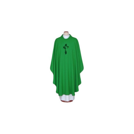 Chasuble brodée verte - Croix (81)