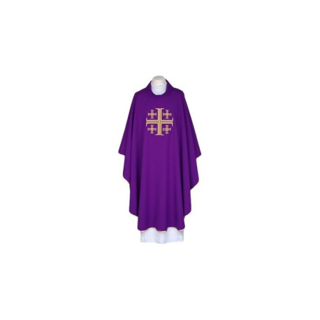 Chasuble brodée violet - Croix de Jérusalem (88)