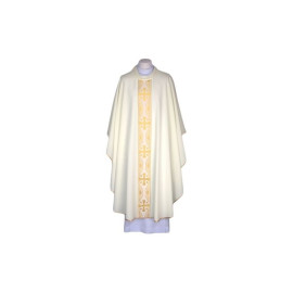 Chasuble écrue avec ceinture décorative tissée (90)