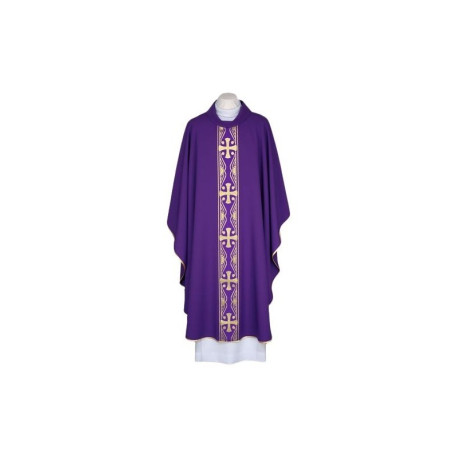 Chasuble violette avec ceinture décorative tissée (91)