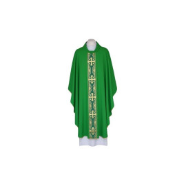 Chasuble verte avec ceinture décorative tissée (92)
