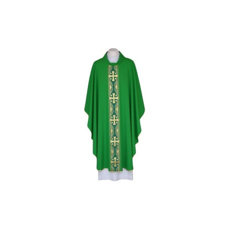 Chasuble verte avec ceinture décorative tissée (92)