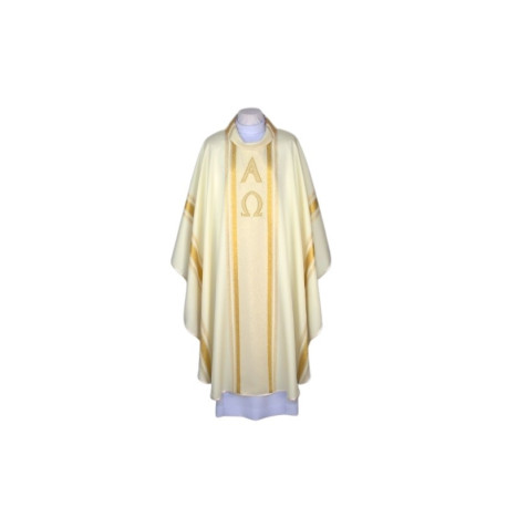 Chasuble d'or Alpha et Omega (A3)