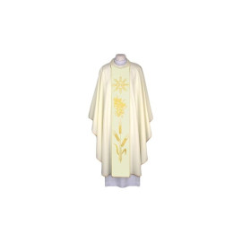 Chasuble écrue avec IHS - ceinture décorative tissée (93)