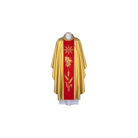 Chasuble dorée avec IHS - ceinture décorative tissée (96)