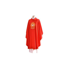 Chasuble rouge avec symbolisme du Saint-Esprit - ceinture brodée (98)