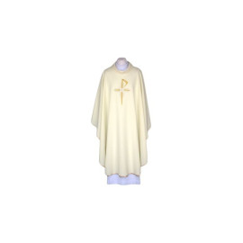 Chasuble écrue, ceinture brodée - Croix (107)