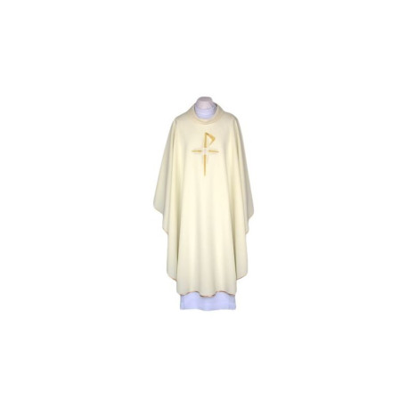 Chasuble écrue, ceinture brodée - Croix (107)