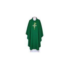 Chasuble verte, ceinture brodée - Croix (109)