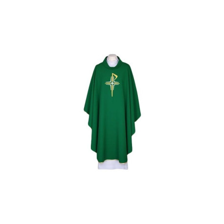 Chasuble verte, ceinture brodée - Croix (109)