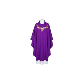 Chasuble violette, ceinture brodée - IHS (112)
