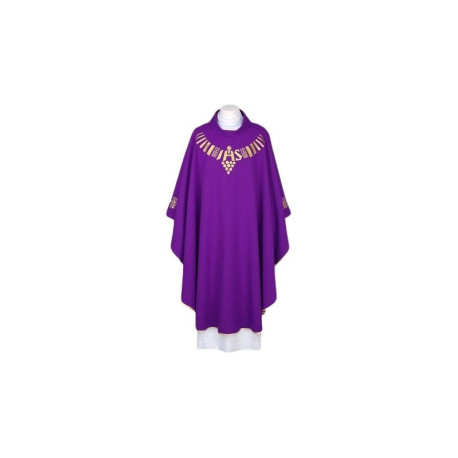 Chasuble violette, ceinture brodée - IHS (112)