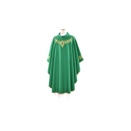 Chasuble verte, ceinture brodée - IHS (113)