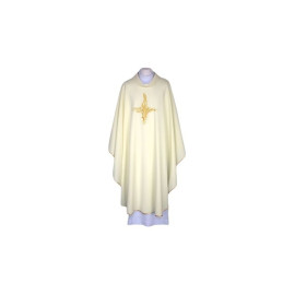 Chasuble écrue, ceinture brodée - Croix (115)