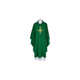 Chasuble verte, ceinture brodée - Croix (117)