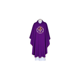Chasuble violette, ceinture brodée - Avent (122)