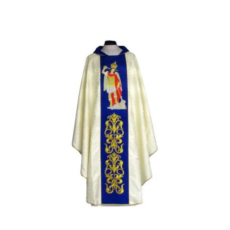 Chasuble brodée, rosette - Archange Michel du Gargano (3)