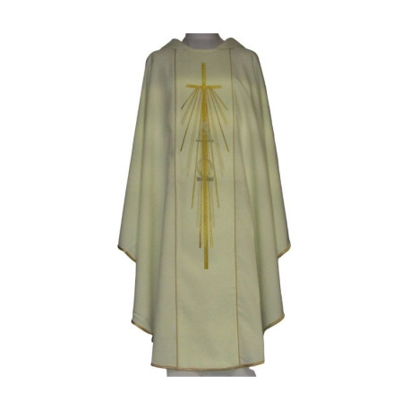 Chasuble brodée Alpha et Omega - couleurs liturgiques (11)