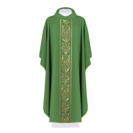 Chasuble brodée avec ceinture décorative - vert (H4)