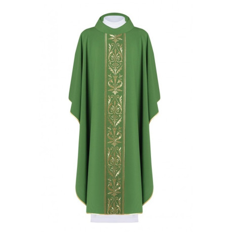 Chasuble brodée avec ceinture décorative - vert (H4)