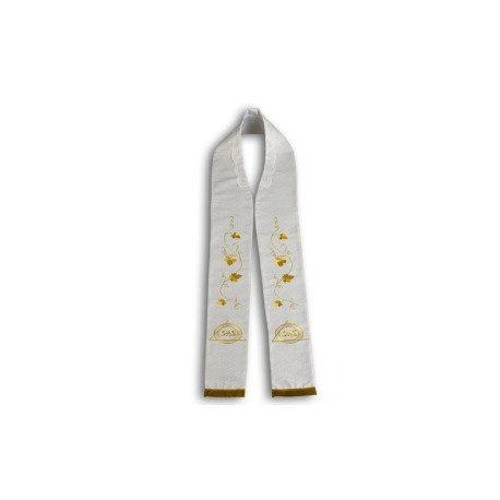 Étole de prêtre avec IHS - couleur crème