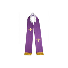 Étole de prêtre brodée - violet (3)