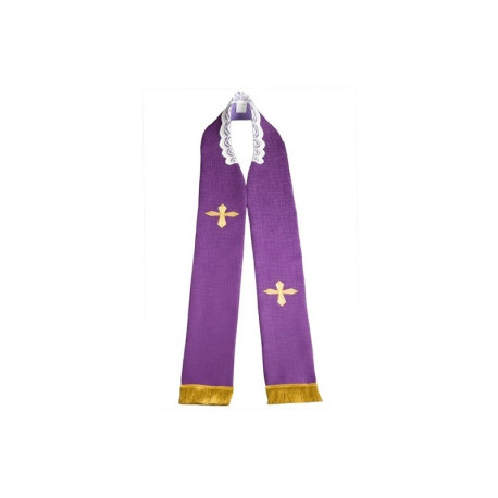 Étole de prêtre brodée - violet (3)