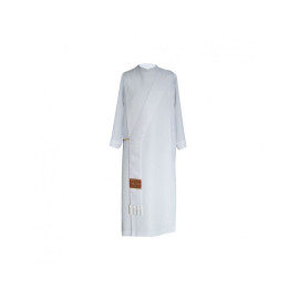 Étole de diacre blanc, écru - jacquard