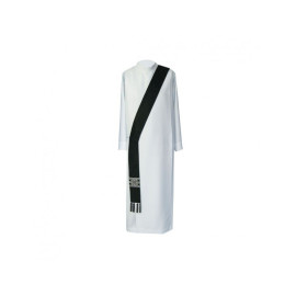 Étole de diacre noire - jacquard
