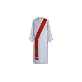 Étole de diacre rouge - jacquard