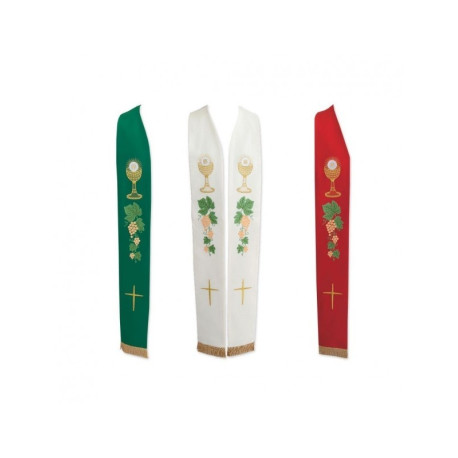 Étole de prêtre eucharistique - 3 couleurs