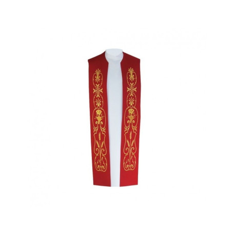 Étole de prêtre en coton - broderie dorée