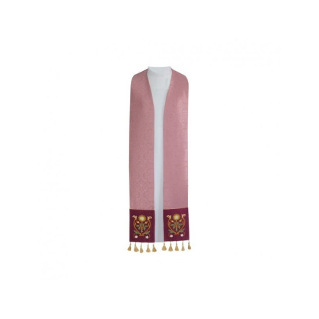 Étole de prêtre avec brads, jacquard (2 couleurs)