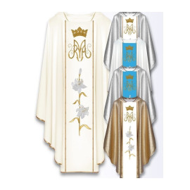 Chasuble mariale brodée