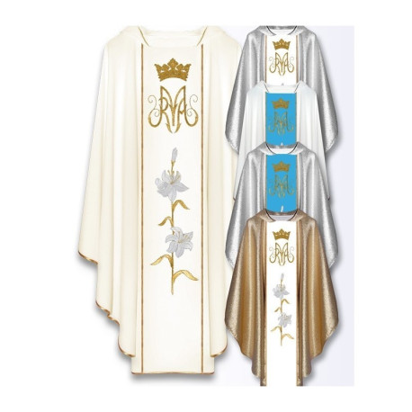 Chasuble mariale brodée