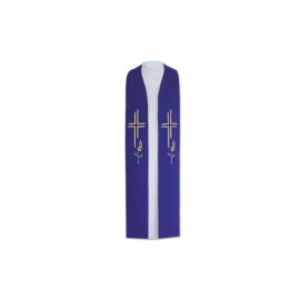 Étole de prêtre brodée Croix+Croix